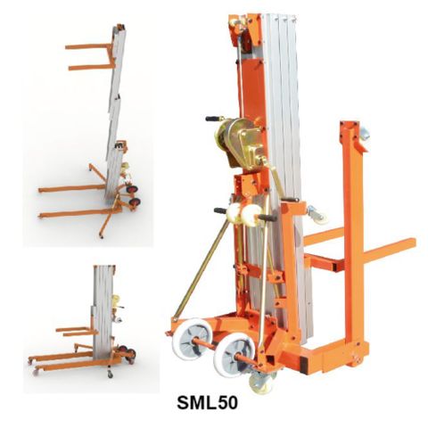 Single Aluminum Mast Manual Material Lifter SML Series