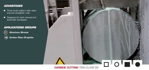 SET TOOTH CARBIDE-TIPPED BANDSAW BLADE