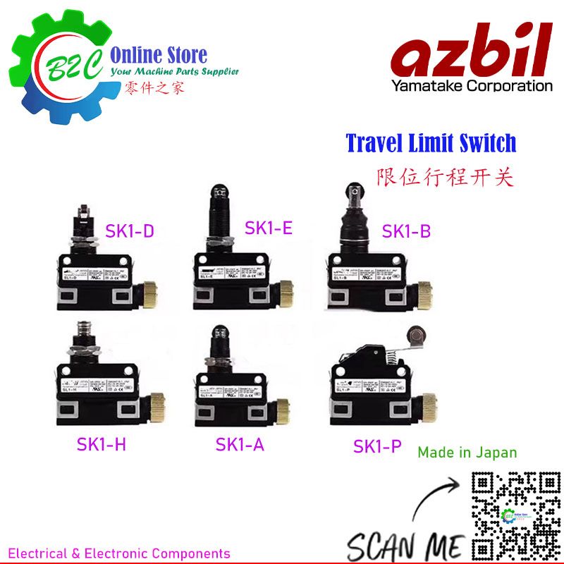 Azbil SL1-A SL1-D SL1-H SL1-P Machine Travel Limit Switch Yamatake EN60947-5-1 Long Cross Roller Plunger IP67 滚轮柱塞 限位 行程 开关 阿自倍尓 山武 株式会社