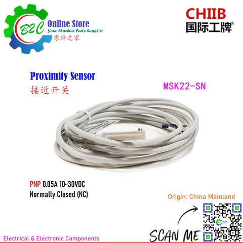 CHIIB MSK22-S PNP Sensor Proximity Switch Normally Closed Switches NC 10~30 VDC Machine Parts LED指示灯 沪工 国际工牌 可编程 磁性开关