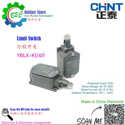 CHINT YBLX-K1/411 Limit Switch Travel Limit Switch Wire Cut EDM Machine NC CNC Lathe Milling Redial Drill K1/411 CHNT Ready Stock 正泰 机器 行程 限位 开关 线切割
