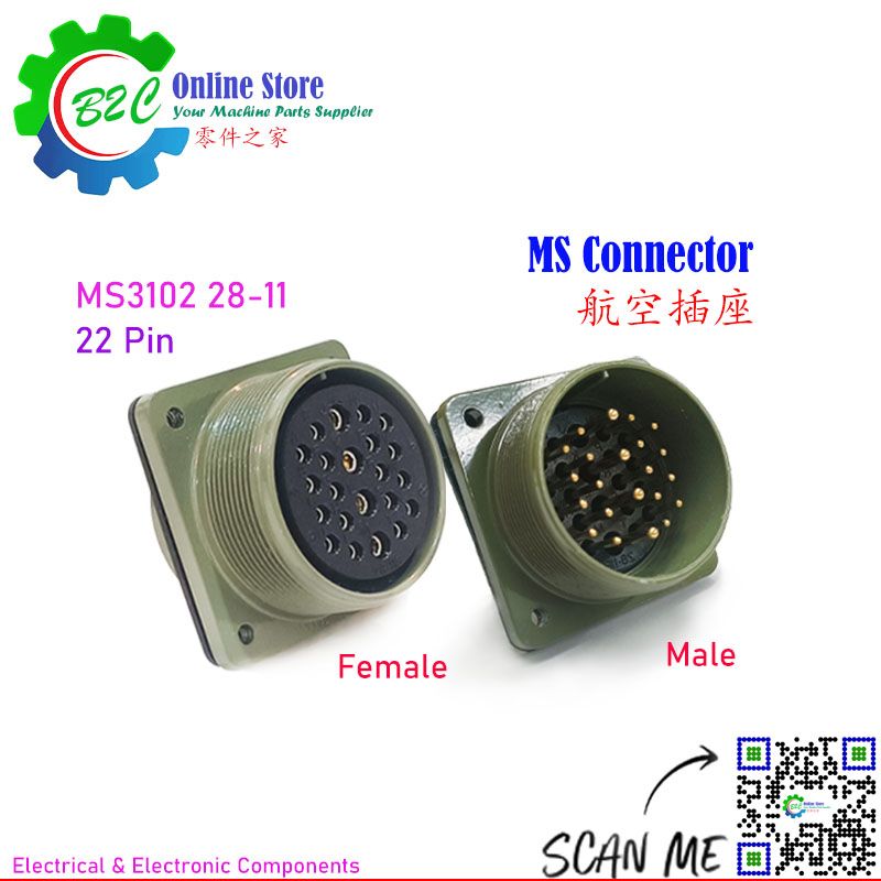 MS3102 28-11 22 Pin MS Connector Controller Servo Motor Male & Female 22 Position Fanuc Control MS 3102 28-11P 28-11S 伺服 电机 航空 插座 防水