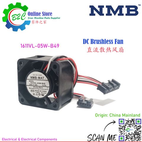 NMB-MAT 1611VL-05W-B49 24V DC 0.07A 11000rpm 39dBA 1.68W A90L-0001-0580 Brushless Axial Cooling Fan Fanuc Controller Servo Drive Control 直流 无碳刷 发那科 伺服 控制器 散热 风扇
