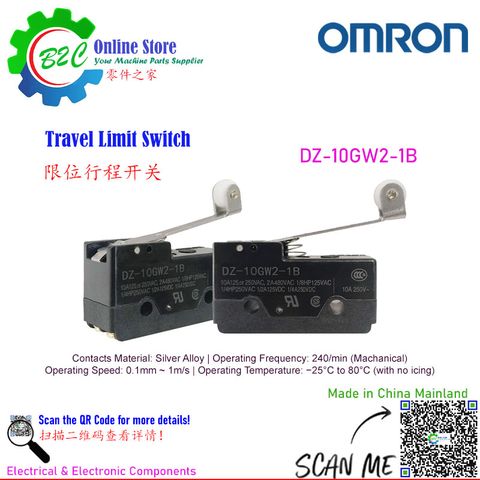 OMRON DZ-10GW2-1B Limit Switch Travel Limit Switches Silver Alloy Contact Point IP00 DZ-10GW2 Series 欧姆龙 行程 限位 极限 开关 银合金触点