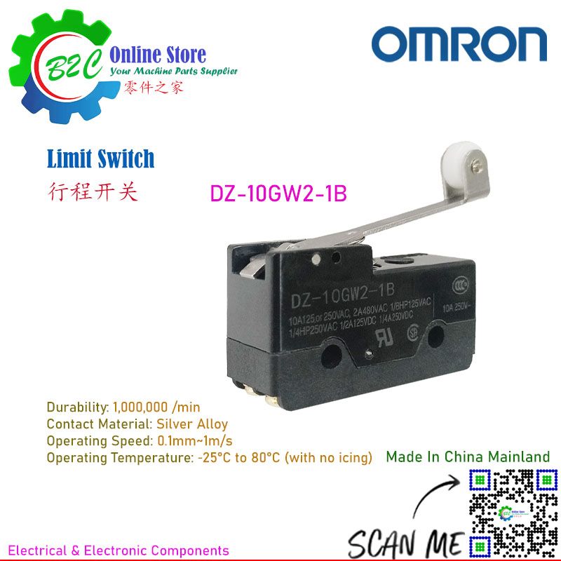 OMRON DZ-10GW2-1B Limit Switch Travel Limit Switches Silver Alloy Contact Point IP00 DZ-10GW2 Series 欧姆龙 行程 限位 极限 开关 银合金触点