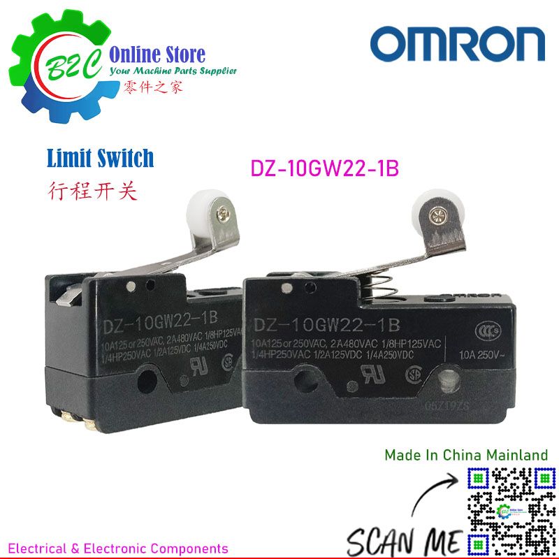 OMRON DZ-10GW22-1B Limit Switch Travel Limit Switches Silver Alloy Contact Point IP00 DZ-10GW22 Series 欧姆龙 行程 限位 极限 开关 银合金触点