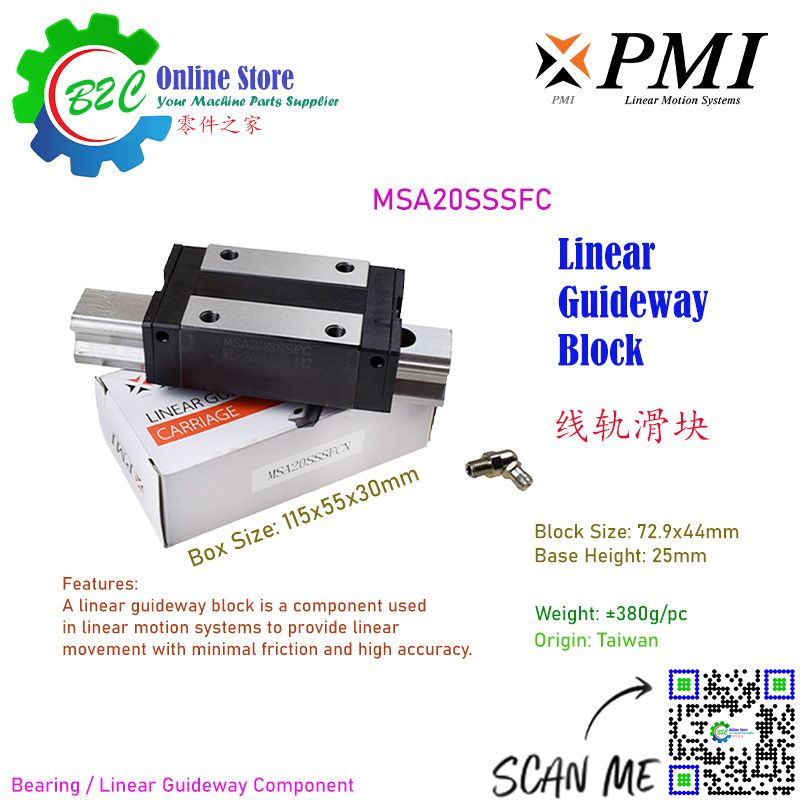 PMI MSA20SSSFC Linear Guideway Carriage / Taiwan MSA20S Guide Way Block Machine Axis motion systems 台湾 银泰 线轨 滑块