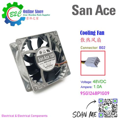 San Ace 120W 9SG1248P1G09 120x120mm T38mm Sanyo Denki Cooling Fan Fanuc Servo Amplifier Unit DC48V 1.0A 三洋 发那科 伺服器 散热 风扇