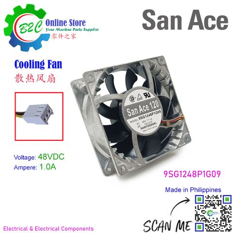 San Ace 120W 9SG1248P1G09 120x120mm T38mm Sanyo Denki Cooling Fan Fanuc Servo Amplifier Unit DC48V 1.0A 三洋 发那科 伺服器 散热 风扇