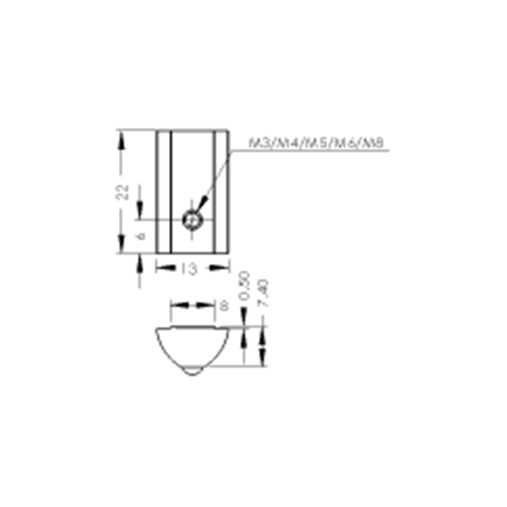 Half Round Nut CP-HRN8-8/4040