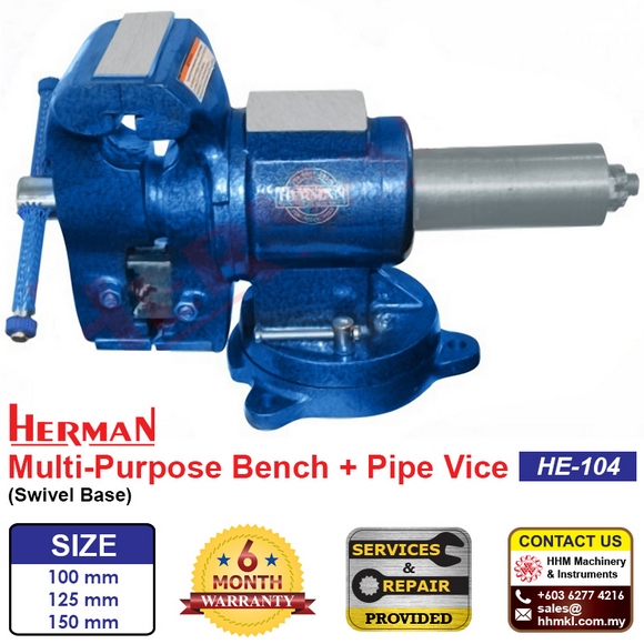 HERMAN HE-104 Multi-Purpose Bench + Pipe Vice (Swivel Base)