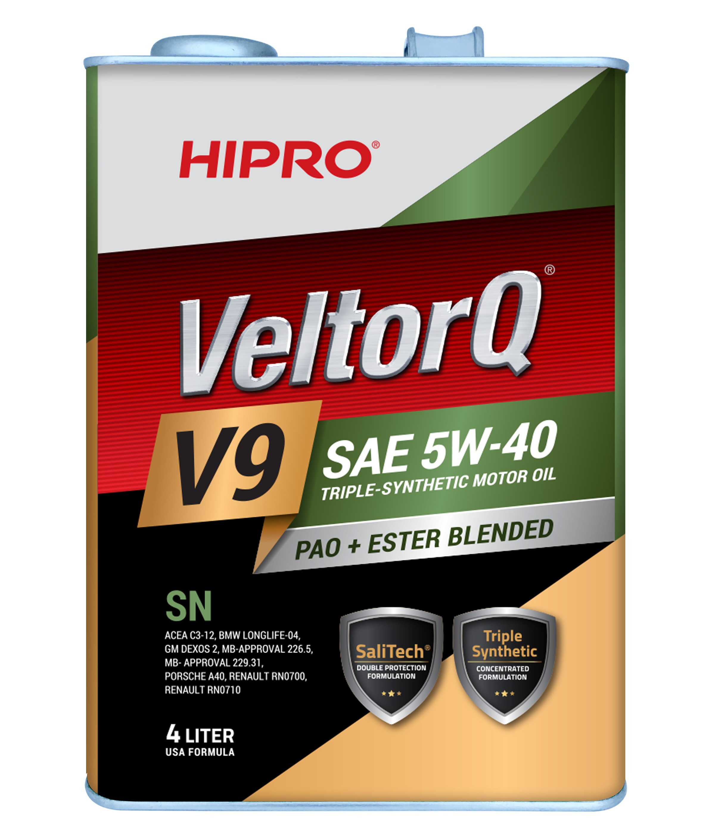 HIPRO VeltorQ Gold Series V9 SAE 5W-40 API SN/CF