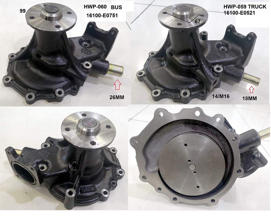 16100-E0751 16100-E0521 HINO J08E WATER PUMP