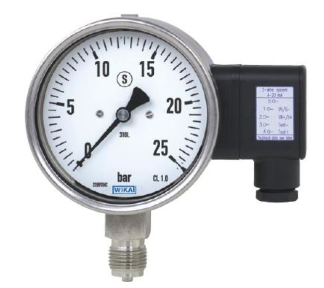 Pressure Gauge with Electrical Output Signal Stainless Steel