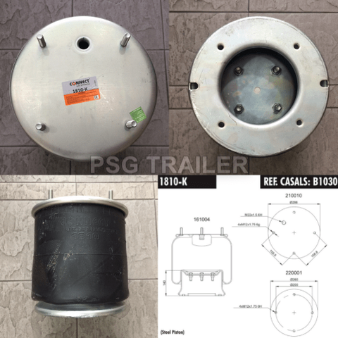 Trailer ROR TMC Air Spring Assy LOW , 810 MB , SP55810-K , 1810-K