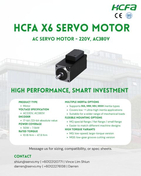 hcfa x6 ac servo motor