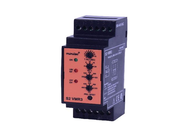 Minilec Phase Failure Relay with under and over voltage relay  S2VMR3