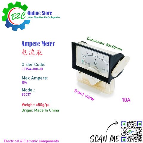 Analogue Electric Control Panel Amp meter 10A Moving Coil cnc wire cut Switch Box machine Ampere meter 85C17 电流表 10安培 电气箱 控制器 线切割 电流控制表