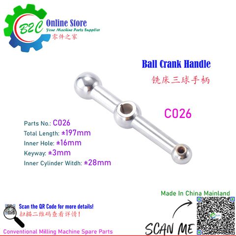 C026 C025 C083Ball Crank Handle Conventional Milling Machine Spare Parts C25 C26 C83 Cranked Part 三球 手柄 铣床 三球手柄