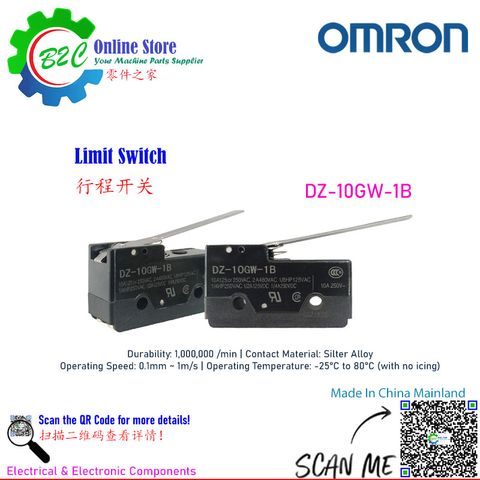 OMRON DZ-10GW-1B Limit Switch Travel Limit Switches Silver Alloy Contact Point IP00 DZ-10GW Series 欧姆龙 行程 限位 极限 开关 银合金触点