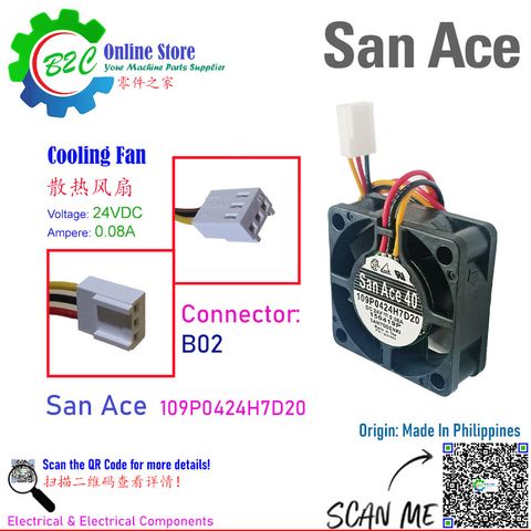 SAN ACE 109P0424H7D20 109P0424H7D28 40x40mm T15mm Sanyo Denki San Ace 38 Cooling Fan Fanuc Servo Amp Unit DC24V 0.08A 三洋 发那科 伺服器 散热 风扇