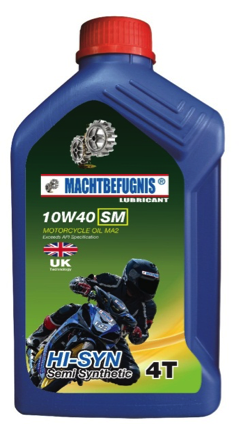 Motorcycle Oil MACHTBEFUGNIS LUBRICANTS Oil HI SYN SEMI SYNTHETIC 10W40 API SM