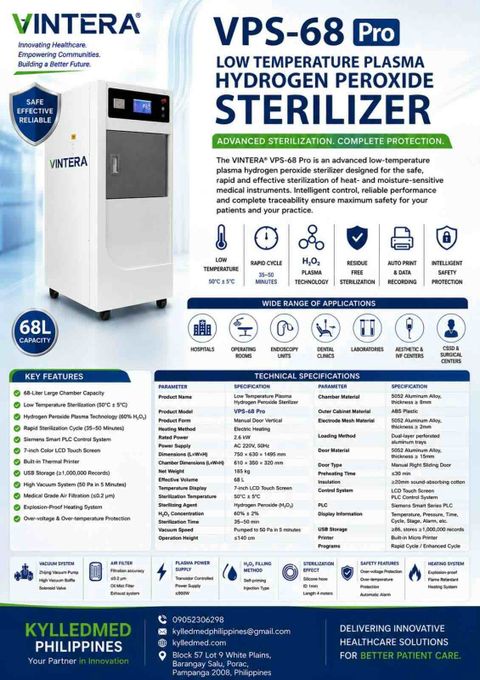 VINTERA VPS-68 Pro Low Temperature Plasma Sterilizer