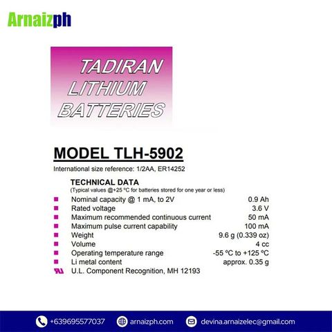 Tadiran TLH-5902 Lithium Battery