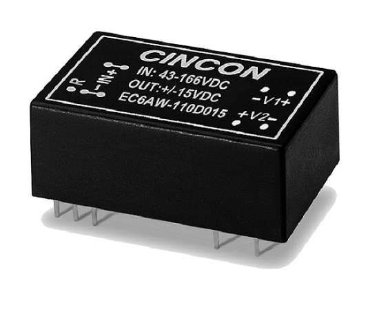 CINCON EC6AW-110 - 10Watts 43-160VDC 4:1 Input DIP-24 Railway DC-DC Converter