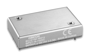 CINCON ECLB75W - 75Watts 4:1 Input Range 2"x1.2" Isolated DC-DC Converter