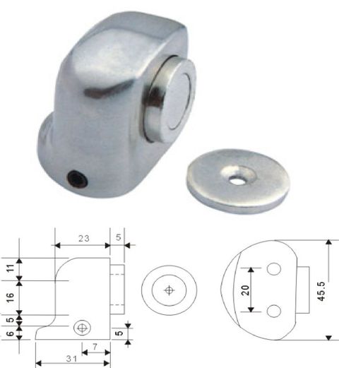 38M Floor Mounted Magnetic Door Holder