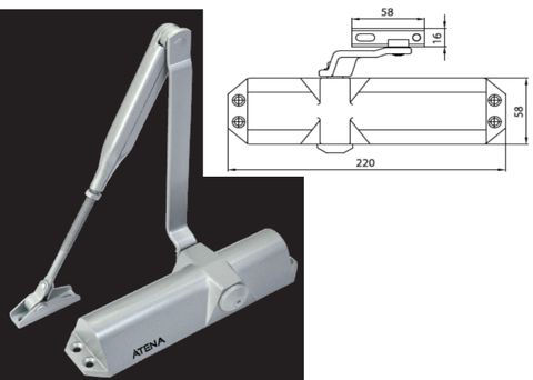 88 Exposed Door Closer with Regular Arm