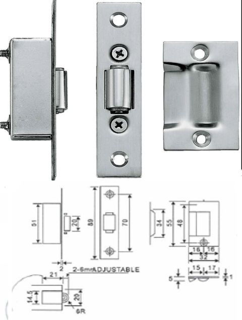 ARC40 Adjustable Roller Catch with Strike