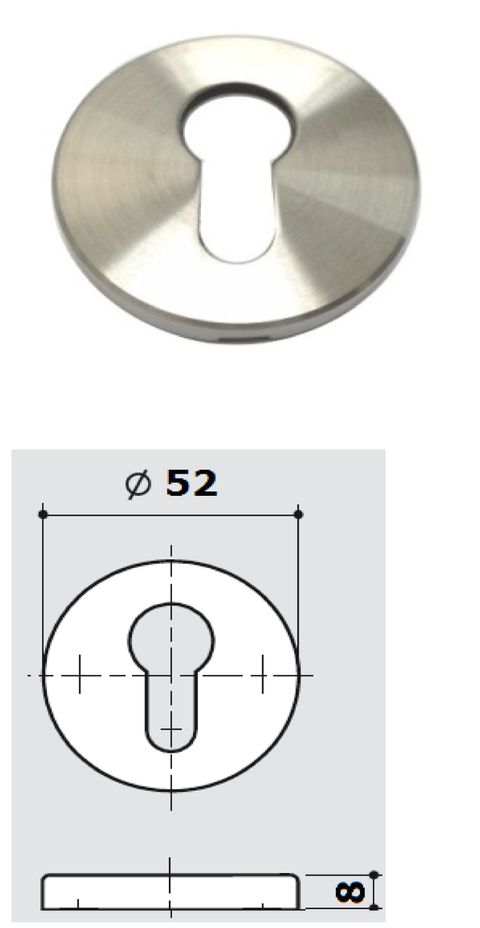 Dorma 6612 - 8mm thick escutcheon for Euro profile cylinder