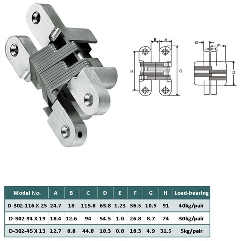 DX302-XXX Concealed Hinge