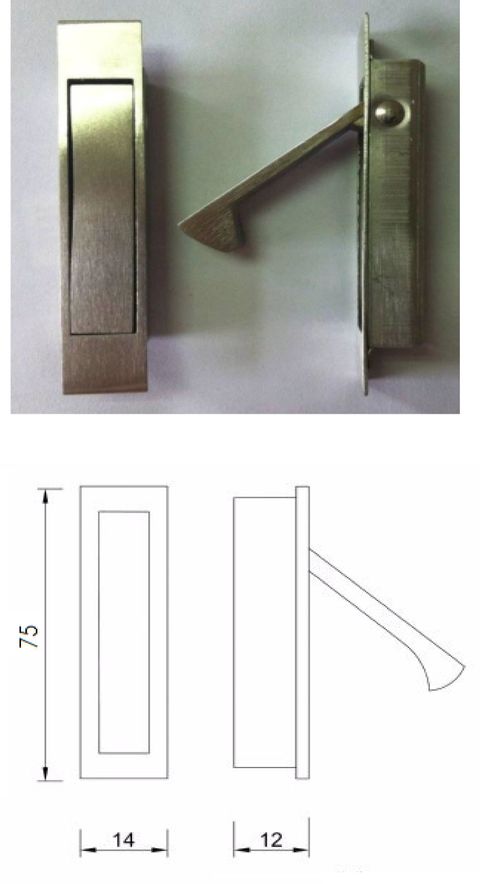 EP75 - 75mm edge recessed pull handle