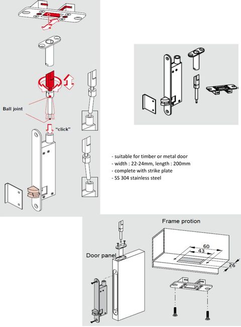 HF 43-F Automatic Flush Bolt