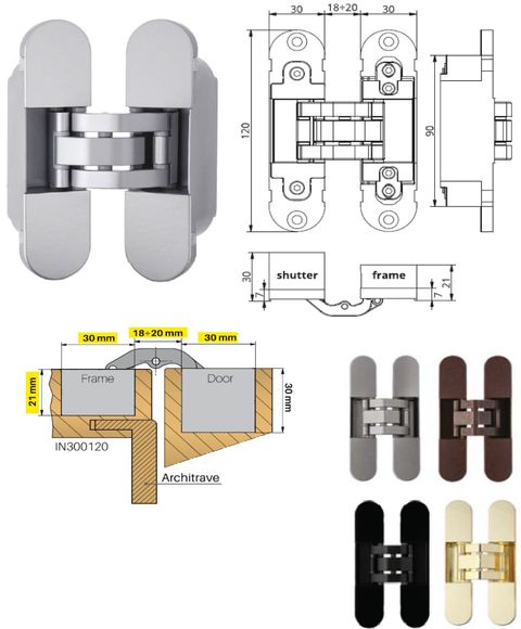 IN300120 - 3D concealed hinge