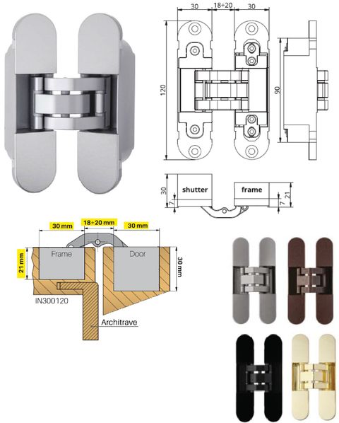 IN303120 - 3D concealed hinge