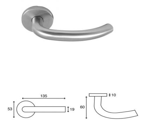 LH-703 hollow stainless steel lever handle on rose