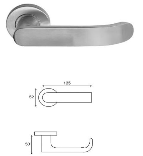 LHS-01 Solid stainless steel lever handle on rose