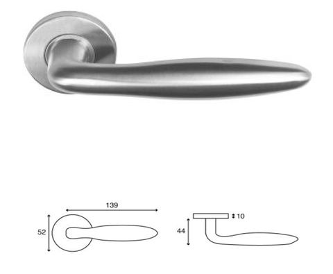 LHS-07 Solid stainless steel lever handle on rose