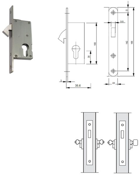 ML-105 - 20mm backset mortise hook lock