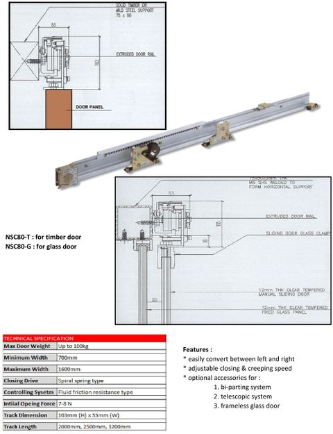 NSC80 - self-closing sliding gear