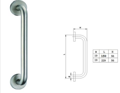 PH150R & PH230R - 150 or 230x19mm dia "D" pull handle on rose