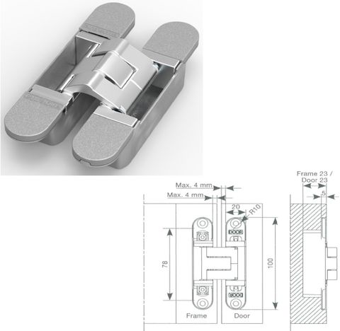 Pro XS4 concealed hinge