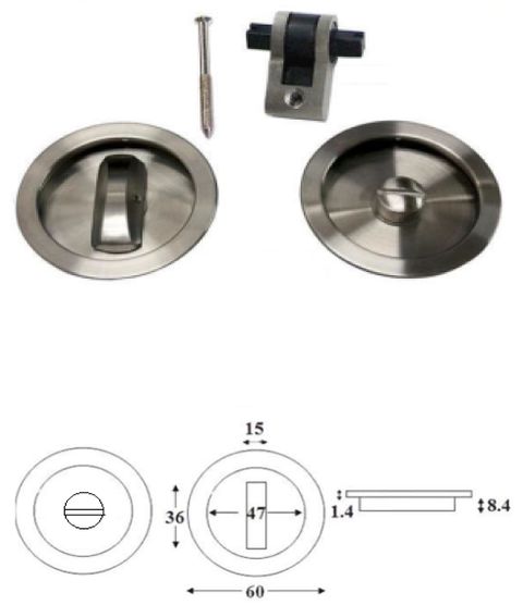 RET/R - round recessed pull with turn & coin-slot