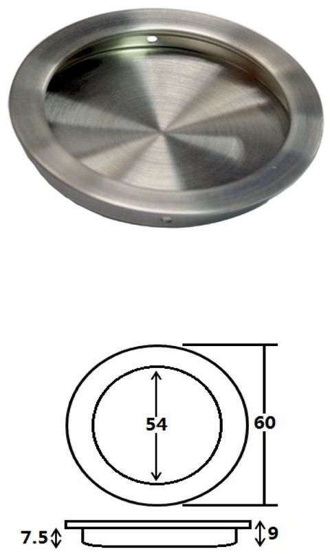 RP60 - round recessed pull