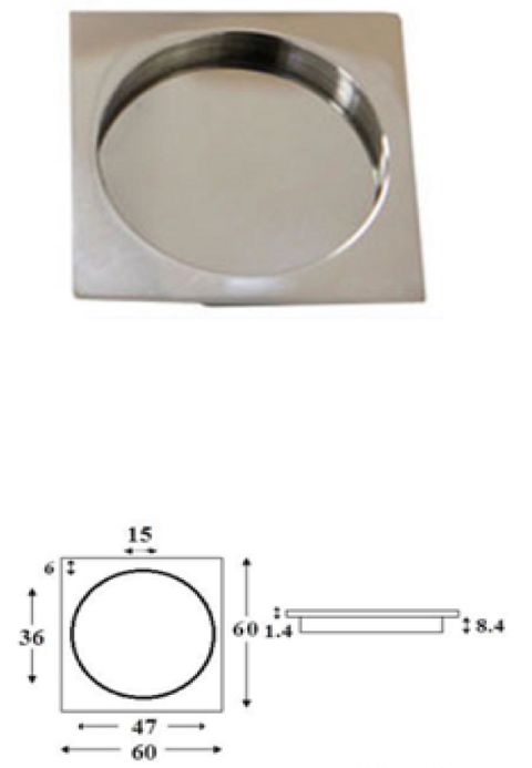 RP60QR - square recessed pull