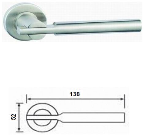 SH-046 solid SS lever handle on rose